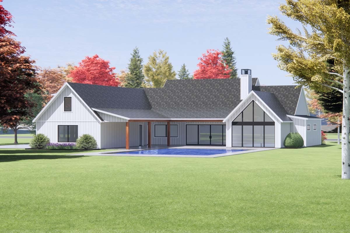 Plan 818107JSS: Balanced Farmhouse Plan with Vaulted Entry Porch - 3641 Sq Ft - Image #5 - Country, Farmhouse, Traditional