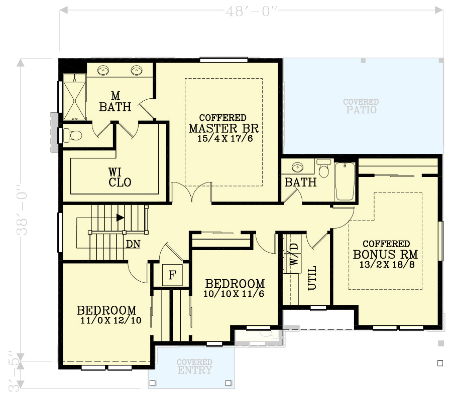 Plan 28148J: 2-Story Craftsman House Plan with Flex and Bonus Rooms - 2408 Sq Ft - Floor Plan - 2nd Floor - Craftsman, Northwest