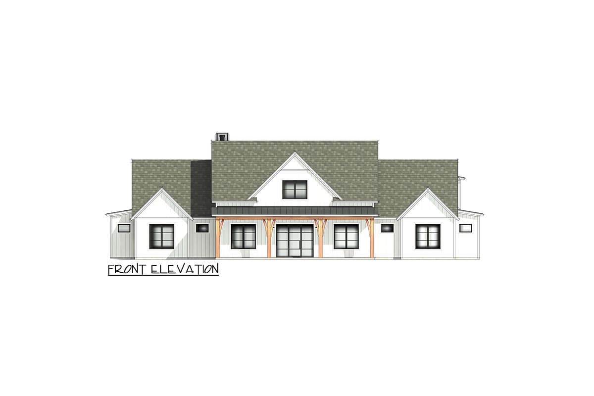 Plan 818108JSS: 4 Bed Modern Farmhouse with 2-Story Great Room and 3-Car Garage - 3641 Sq Ft - Image #7 - Country, Farmhouse, Modern Farmhouse
