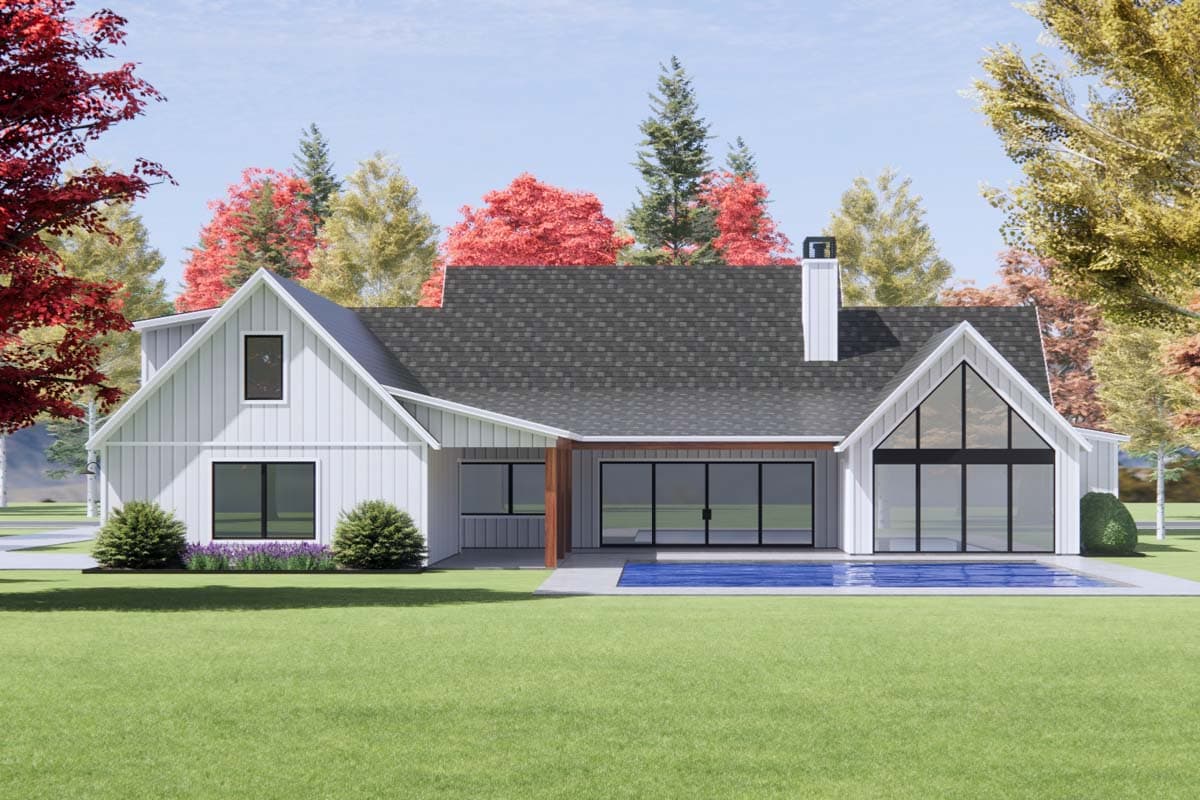 Plan 818108JSS: 4 Bed Modern Farmhouse with 2-Story Great Room and 3-Car Garage - 3641 Sq Ft - Image #5 - Country, Farmhouse, Modern Farmhouse