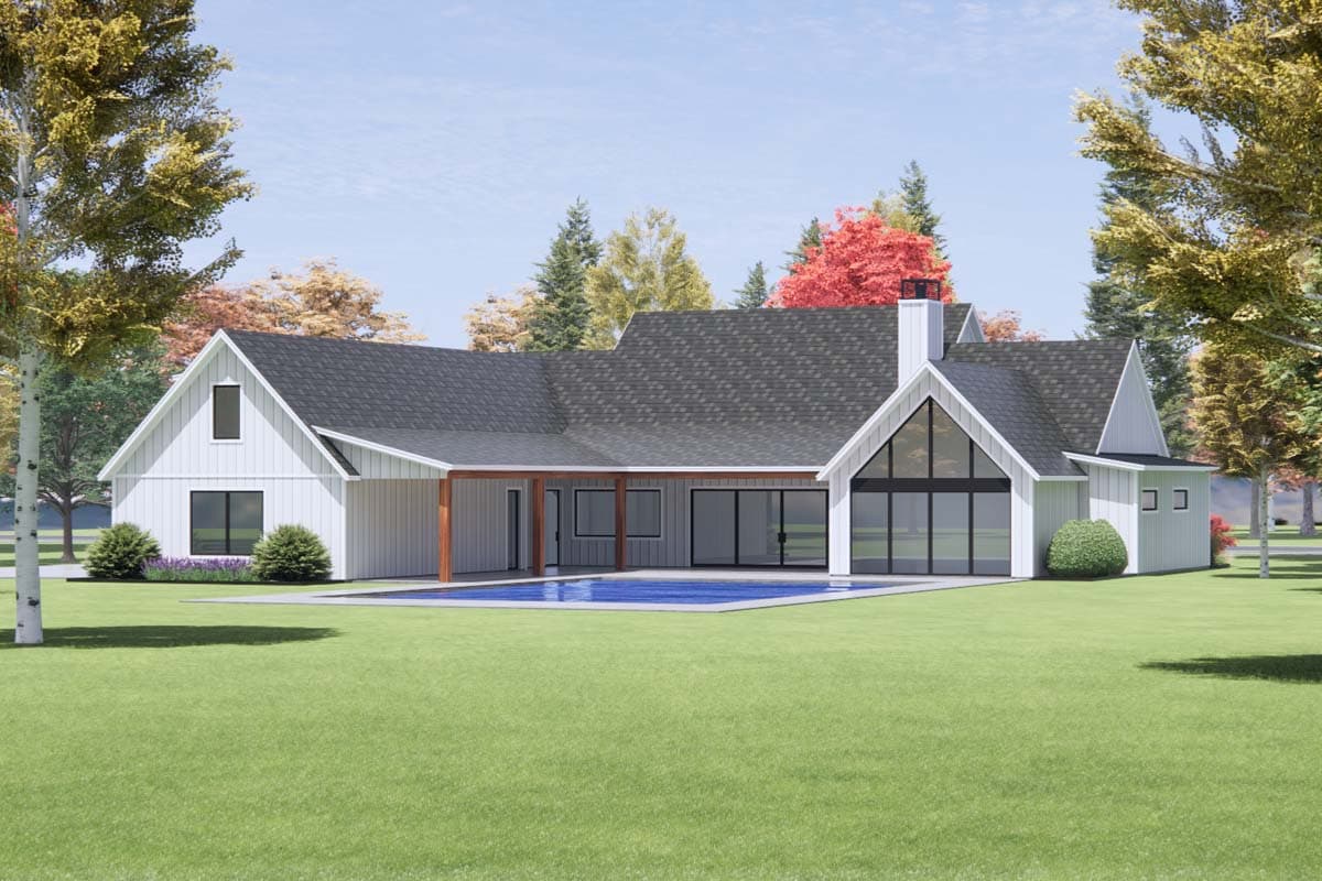 Plan 818108JSS: 4 Bed Modern Farmhouse with 2-Story Great Room and 3-Car Garage - 3641 Sq Ft - Image #6 - Country, Farmhouse, Modern Farmhouse