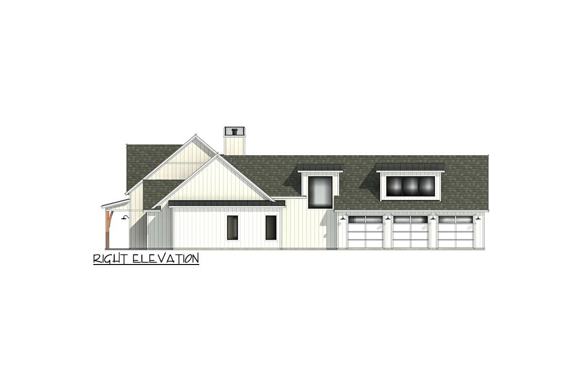 Plan 818108JSS: 4 Bed Modern Farmhouse with 2-Story Great Room and 3-Car Garage - 3641 Sq Ft - Image #10 - Country, Farmhouse, Modern Farmhouse