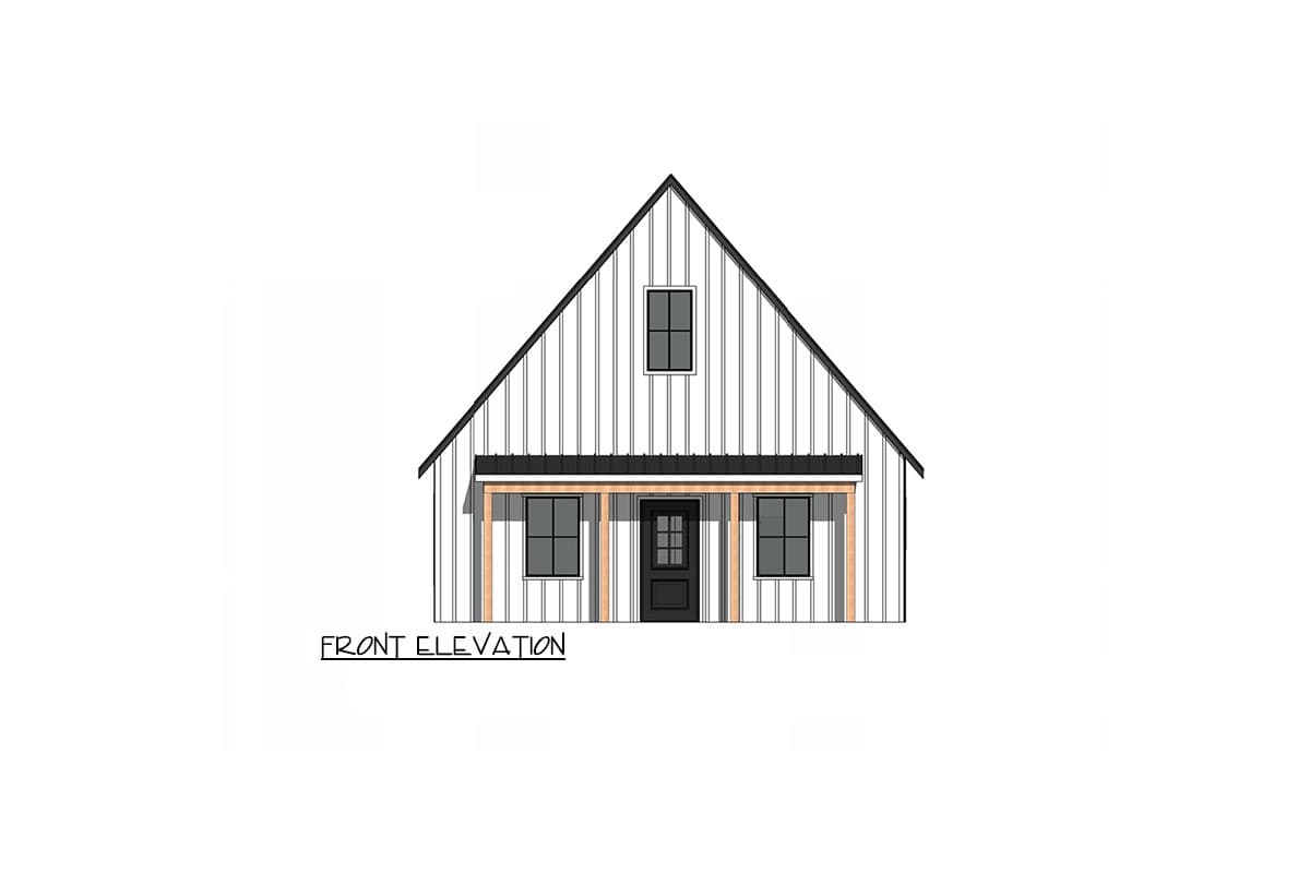 Plan 420124WNT: 1 or 2-Bed Modern Farmhouse ADU Cottage with Loft and Open Living Space - Image #7 - Cottage, Country, Farmhouse, Modern Farmhouse, Traditional