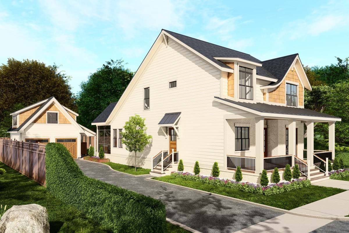 Plan 25435TF: Coastal Cottage with Study and Two-Story Living Room - 2872 Sq Ft - Image #4 - Coastal, Cottage