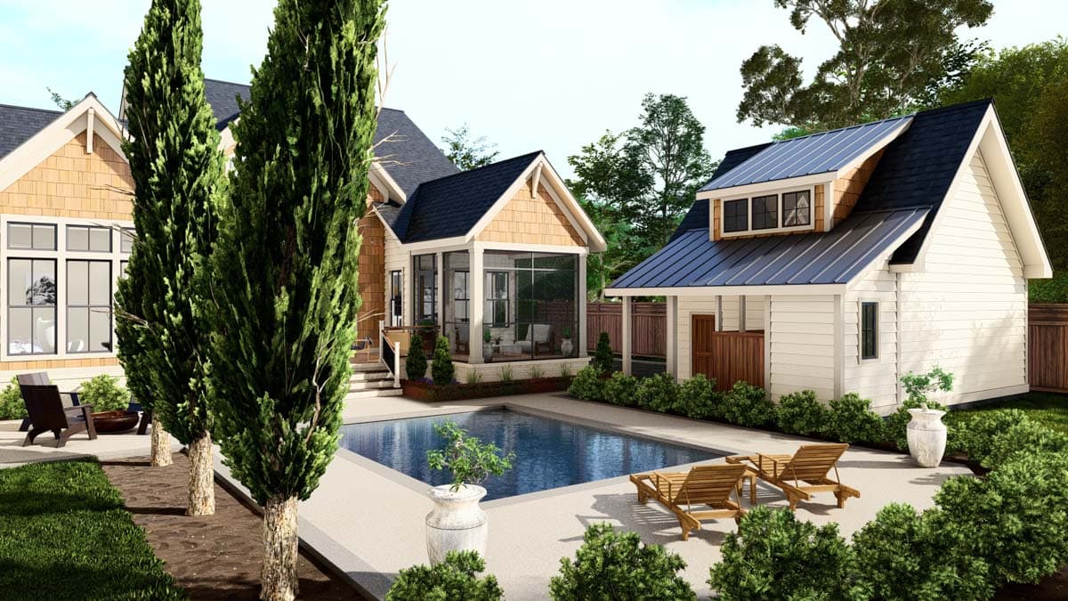 Plan 25435TF: Coastal Cottage with Study and Two-Story Living Room - 2872 Sq Ft - Image #18 - Coastal, Cottage