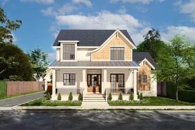 Coastal Cottage with Study and Two-Story Living Room - 2872 Sq Ft