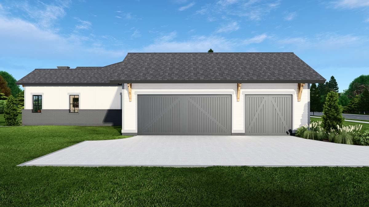 Plan 25436TF: Contemporary Craftsman with 4 Beds and Large Outdoor Living Room - 4105 Sq Ft - Image #9 - Contemporary, Craftsman, New American