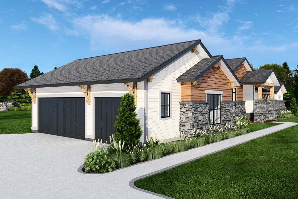 Plan 25436TF: Contemporary Craftsman with 4 Beds and Large Outdoor Living Room - 4105 Sq Ft - Image #10 - Contemporary, Craftsman, New American