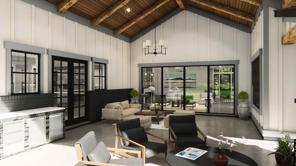 Plan 25436TF: Contemporary Craftsman with 4 Beds and Large Outdoor Living Room - 4105 Sq Ft - Image #43 - Contemporary, Craftsman, New American