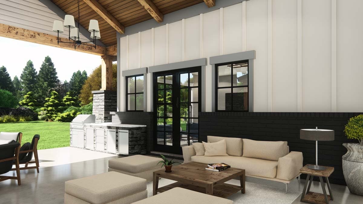 Plan 25436TF: Contemporary Craftsman with 4 Beds and Large Outdoor Living Room - 4105 Sq Ft - Image #44 - Contemporary, Craftsman, New American