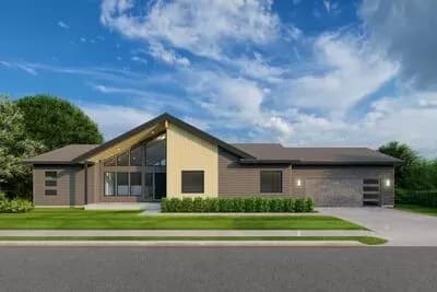 3-Bed Mid-Century Modern Ranch House Plan under 2000 Sq. Ft.