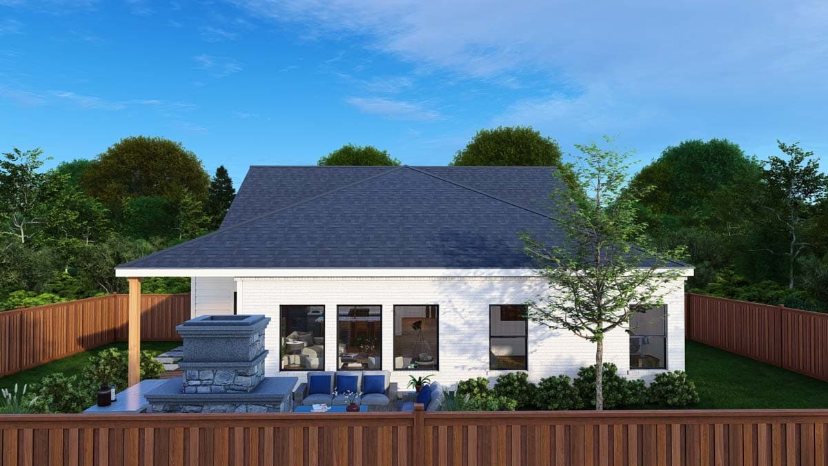 Plan 25437TF: Efficient Narrow Lot House Plan with Island Kitchen - 2096 Sq Ft - Image #7 - Modern Farmhouse, New American