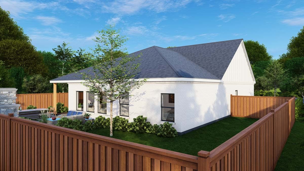 Plan 25437TF: Efficient Narrow Lot House Plan with Island Kitchen - 2096 Sq Ft - Image #8 - Modern Farmhouse, New American
