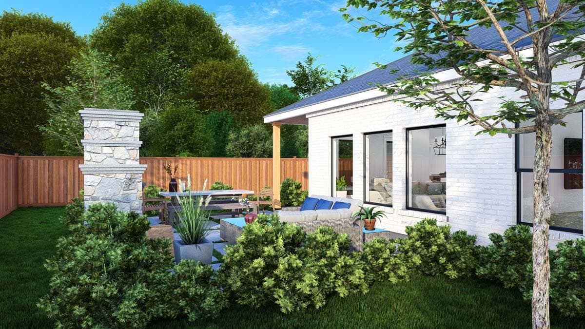 Plan 25437TF: Efficient Narrow Lot House Plan with Island Kitchen - 2096 Sq Ft - Image #12 - Modern Farmhouse, New American