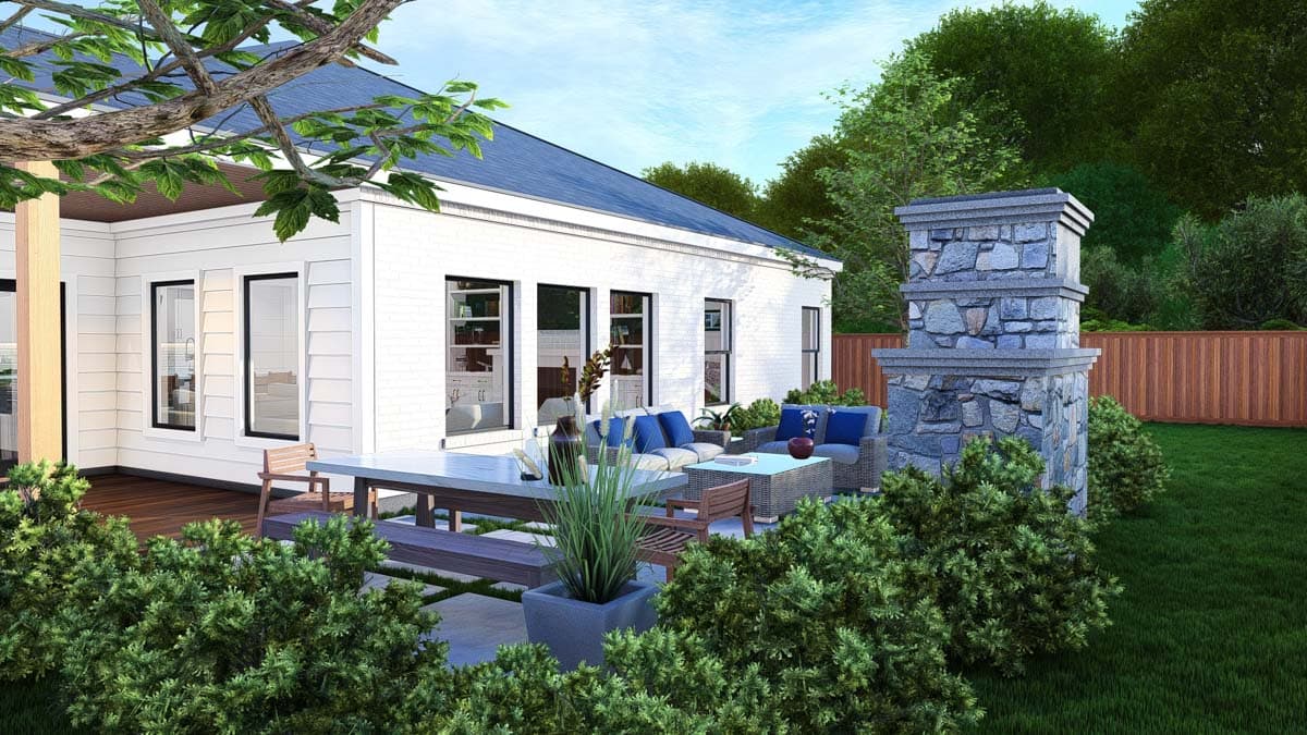 Plan 25437TF: Efficient Narrow Lot House Plan with Island Kitchen - 2096 Sq Ft - Image #15 - Modern Farmhouse, New American