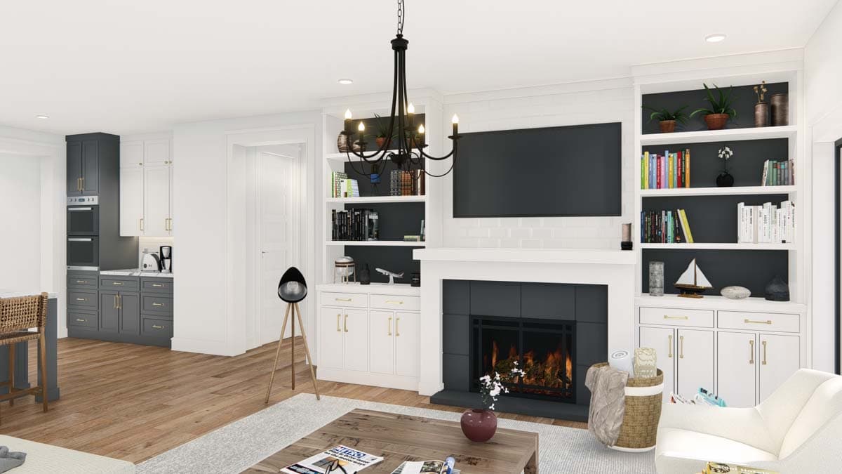 Plan 25437TF: Efficient Narrow Lot House Plan with Island Kitchen - 2096 Sq Ft - Image #21 - Modern Farmhouse, New American