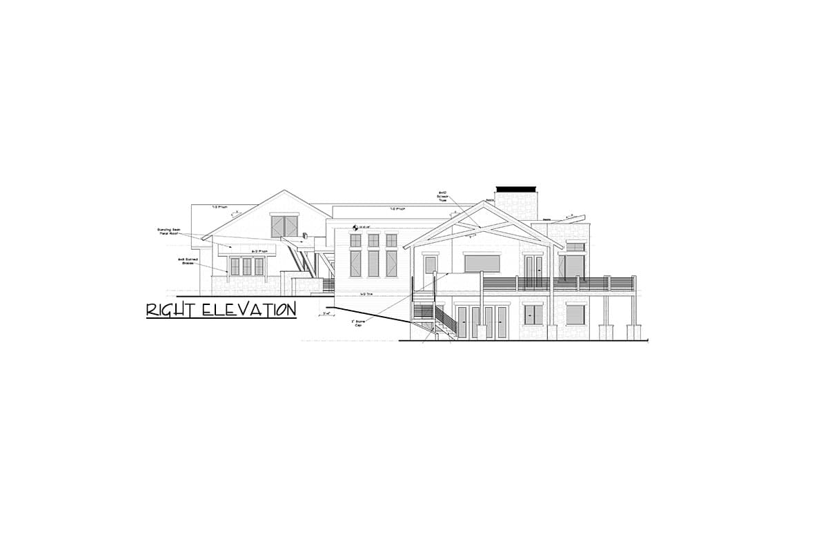 Plan 95236RW: Contemporary Hill Country House Plan with 4-Car Garage - 3444 Sq Ft - Image #7 - Contemporary, Hill Country, Mid Century Modern