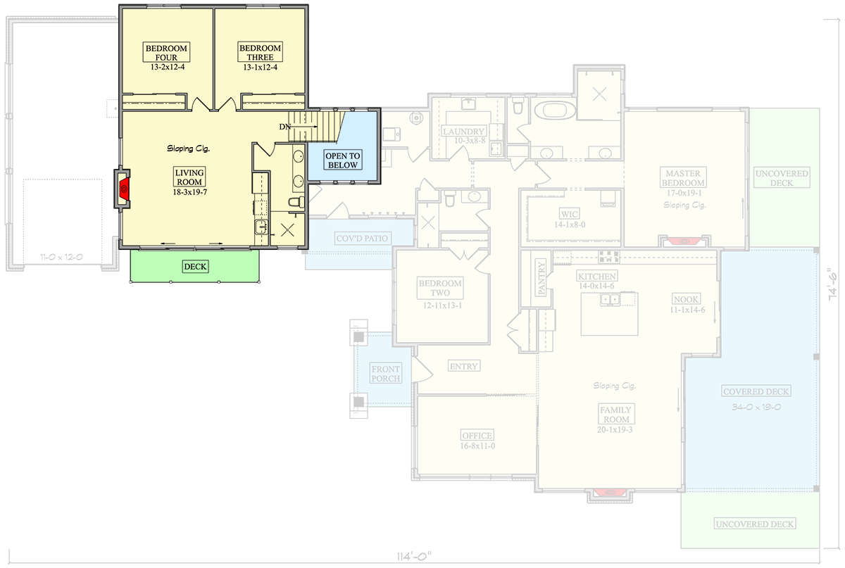 Plan 95237RW: Modern House Plan with RV Garage with Apartment Above - 3619 Sq Ft - Floor Plan - 2nd Floor - Contemporary, Mid Century Modern, Modern