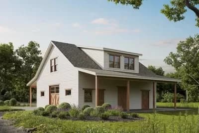 Drive-Through Barn with 4 Stalls and 2 Bed Apartment Above - 1026 Sq Ft