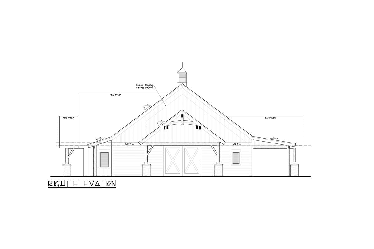 Plan 95243RW: Horse Barn with 4 Stalls and a Office with Full Bath and Laundry - Image #5 - Country, Craftsman, Rustic