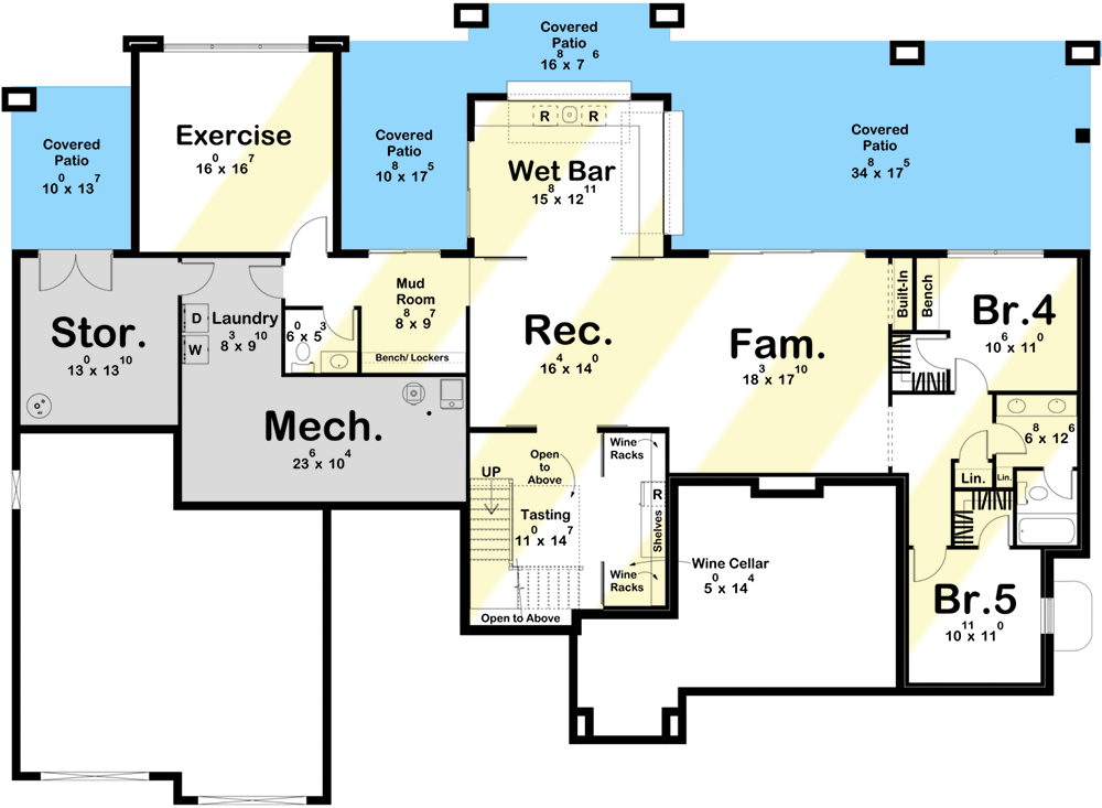 Plan 623314DJ: Modern Mountain House Plan with Panoramic Views Expansion - 2623 Sq Ft - Floor Plan - Lower Level Layout Option (+$250.00) - Contemporary, Mid Century Modern, Modern, Mountain, Prairie