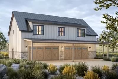 Barn-Like Garage Apartment with 4 Cars and 2 Beds - 1450 Sq Ft