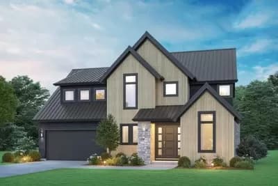 4 Bed New American House Plan with Upstairs Laundry - 2721 Sq Ft