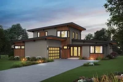 4-Bed Modern House Plan with Pass-Through Kitchen - 2925 Sq Ft