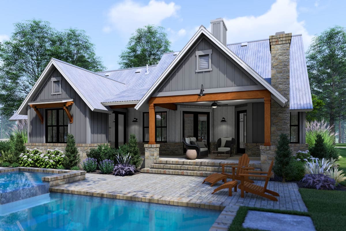Plan 16929WG: 3-Bed Modern Farmhouse Plan with Bonus Room  - Image #9 - Cottage, Country, Farmhouse, Modern Farmhouse, New American
