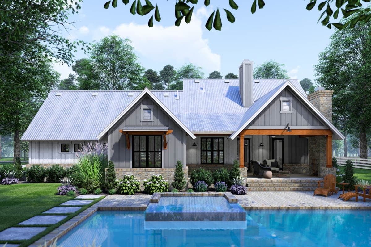 Plan 16929WG: 3-Bed Modern Farmhouse Plan with Bonus Room  - Image #10 - Cottage, Country, Farmhouse, Modern Farmhouse, New American