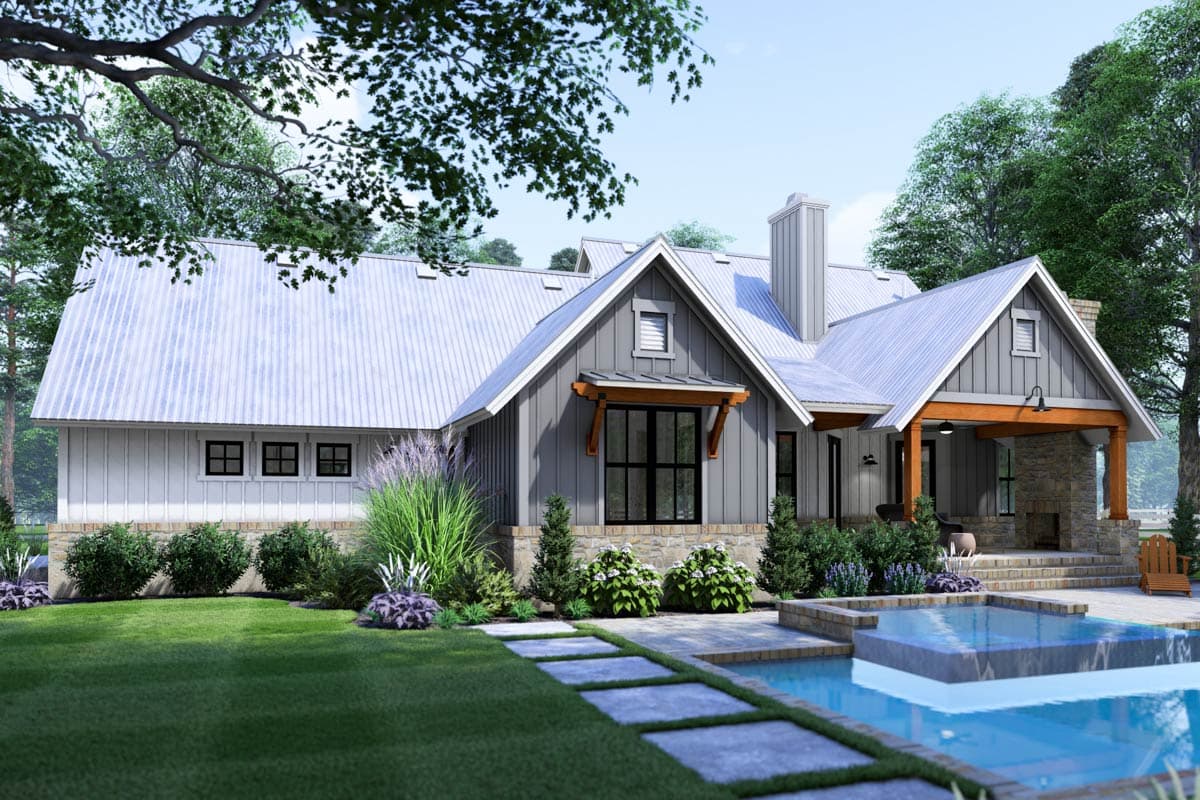 Plan 16929WG: 3-Bed Modern Farmhouse Plan with Bonus Room  - Image #11 - Cottage, Country, Farmhouse, Modern Farmhouse, New American