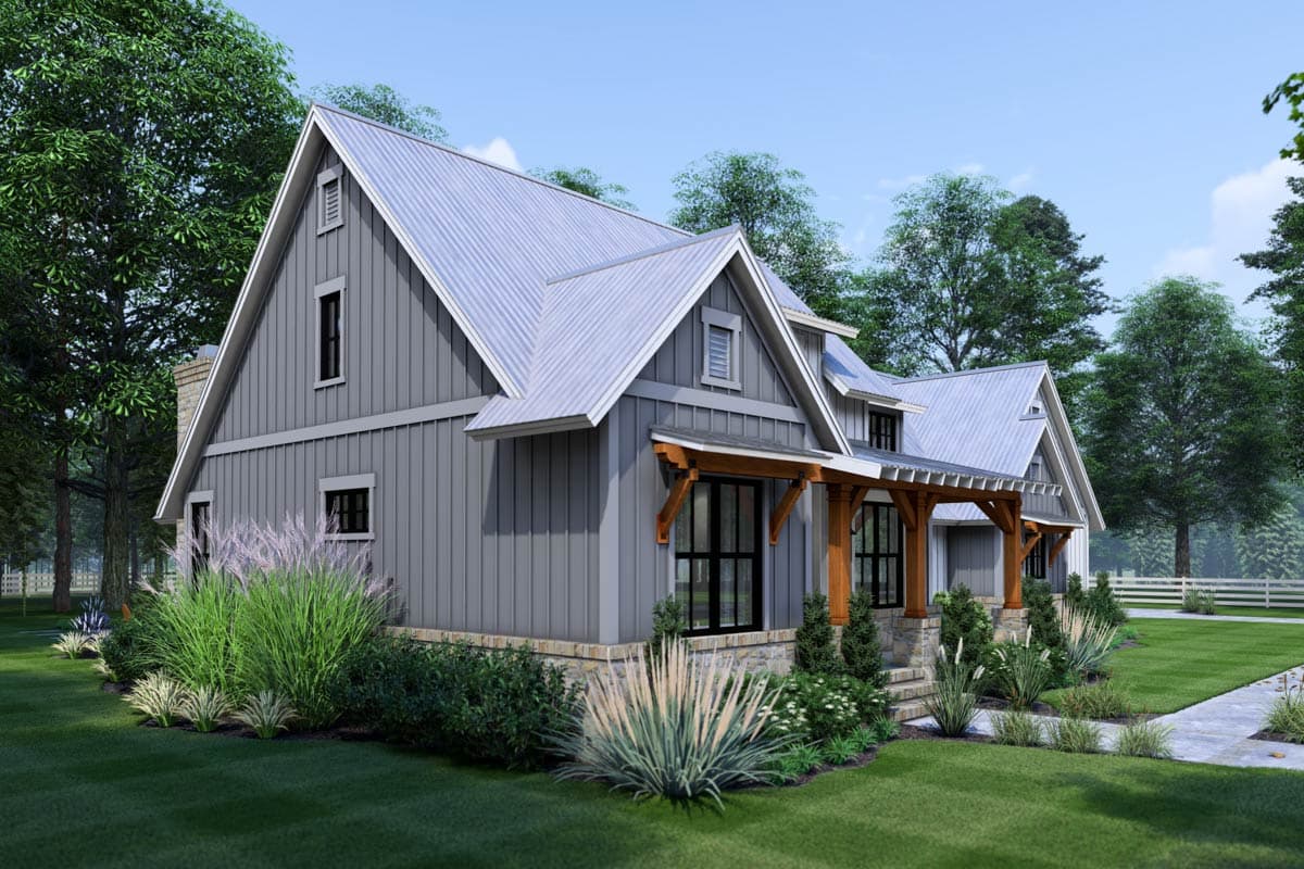 Plan 16929WG: 3-Bed Modern Farmhouse Plan with Bonus Room  - Image #14 - Cottage, Country, Farmhouse, Modern Farmhouse, New American