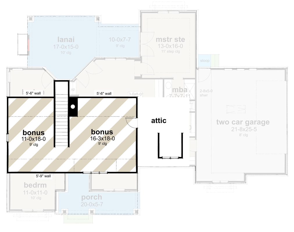 Plan 16929WG: 3-Bed Modern Farmhouse Plan with Bonus Room  - Floor Plan - 2nd Floor - Cottage, Country, Farmhouse, Modern Farmhouse, New American