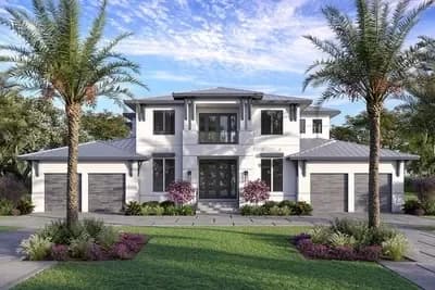 Coastal Contemporary House Plan with 2 Master Suites - 5432 Sq Ft