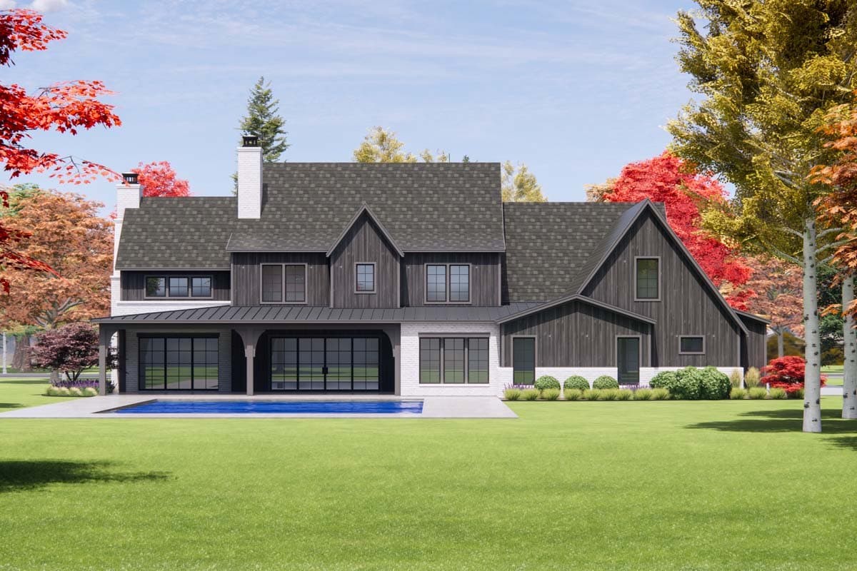 Plan 818109JSS: Transitional House Plan with 4 Beds and a 4-Car Garage - 5,010 Sq Ft - Image #5 - European, Transitional, Tudor