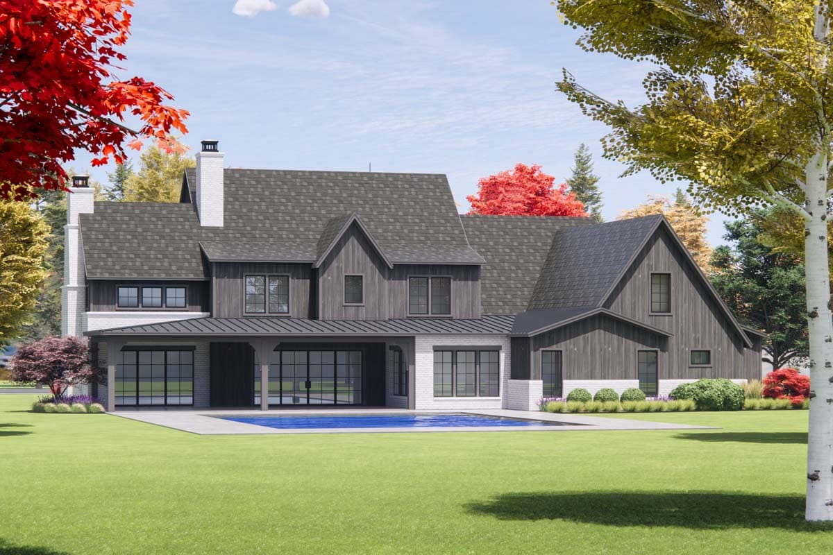 Plan 818109JSS: Transitional House Plan with 4 Beds and a 4-Car Garage - 5,010 Sq Ft - Image #6 - European, Transitional, Tudor