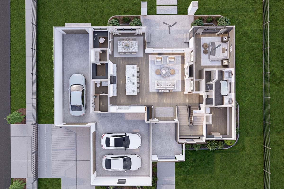 Plan 623315DJ: 2-Story Transitional House Plan with Laundry On Both Floors - 2891 Sq Ft - Image #23 - Contemporary, European, Transitional