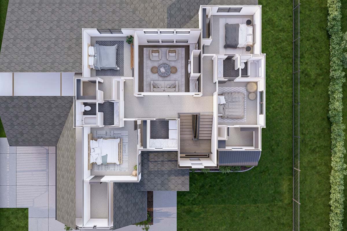 Plan 623315DJ: 2-Story Transitional House Plan with Laundry On Both Floors - 2891 Sq Ft - Image #24 - Contemporary, European, Transitional