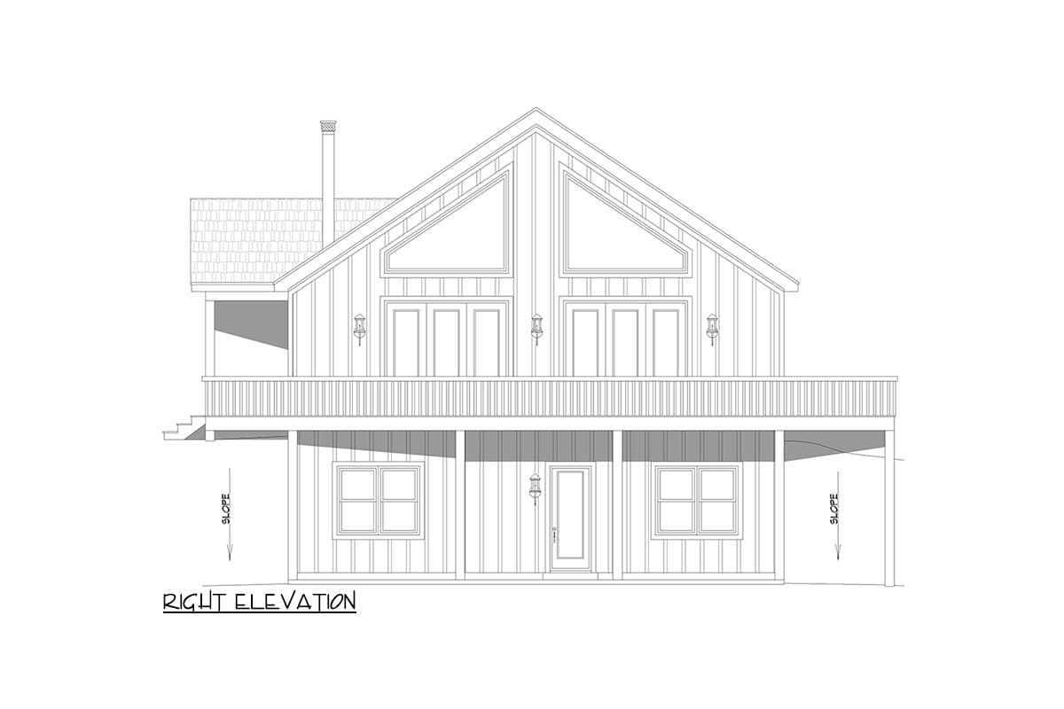 Plan 680242VR: Lake House Plan with Upstairs Vaulted Bunk Room - 1837 Sq Ft - Image #5 - Cabin, Country, Mountain