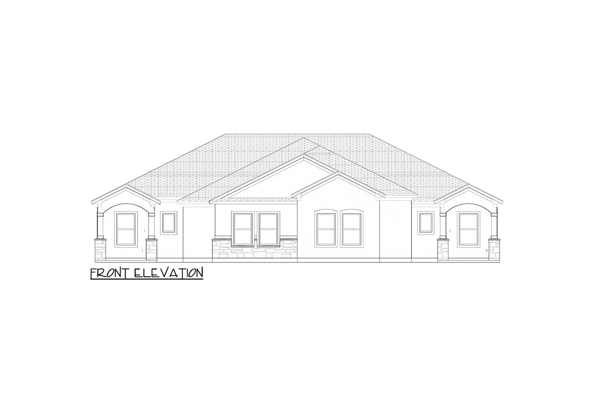 Plan 264030KMD: One-Story Duplex House Plan with 2 Bed 2 Bath Units - 1159 Sq Ft - Image #5 - European, Florida-Style, Southern, Southwest