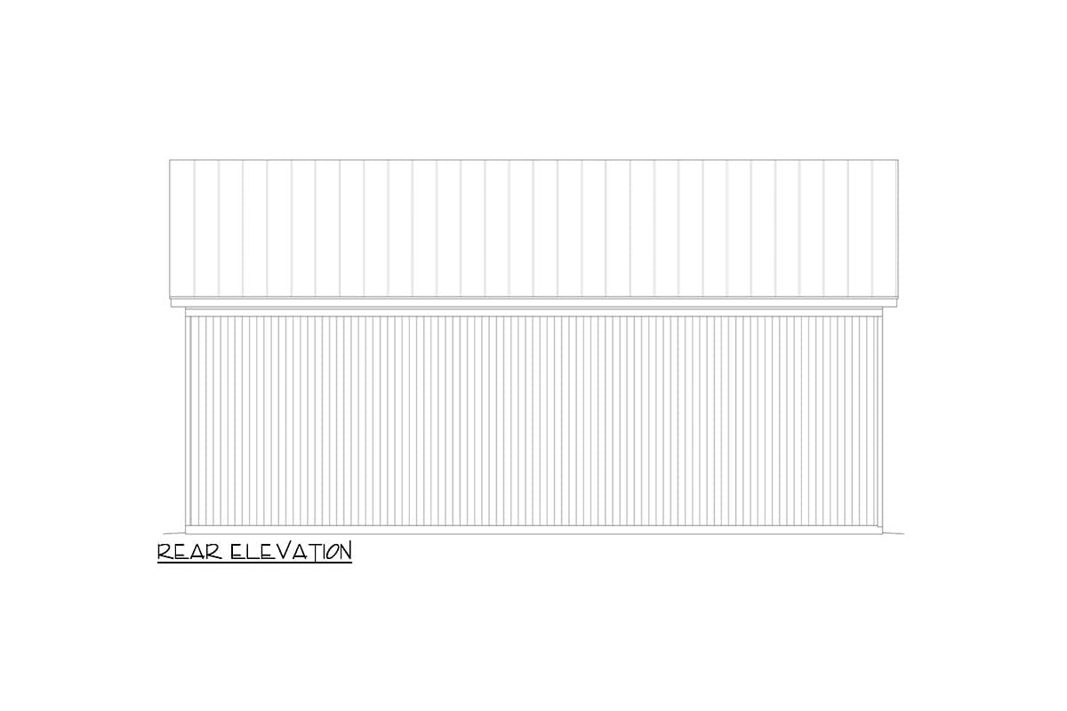 Plan 680244VR: 1200 Sq Ft 4-Car Garage with Workshop and 1200 Sq Ft Loft Above - Image #4 - Contemporary, Mid Century Modern, Modern