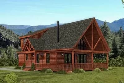 3-Bed Cabin House Plan with Vaulted Great Room - 1900 Sq Ft