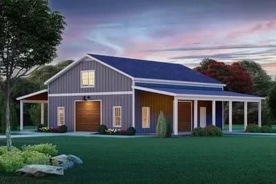 Country-Style 2000 Square Foot RV Garage with 1271 Square Foot Loft Above