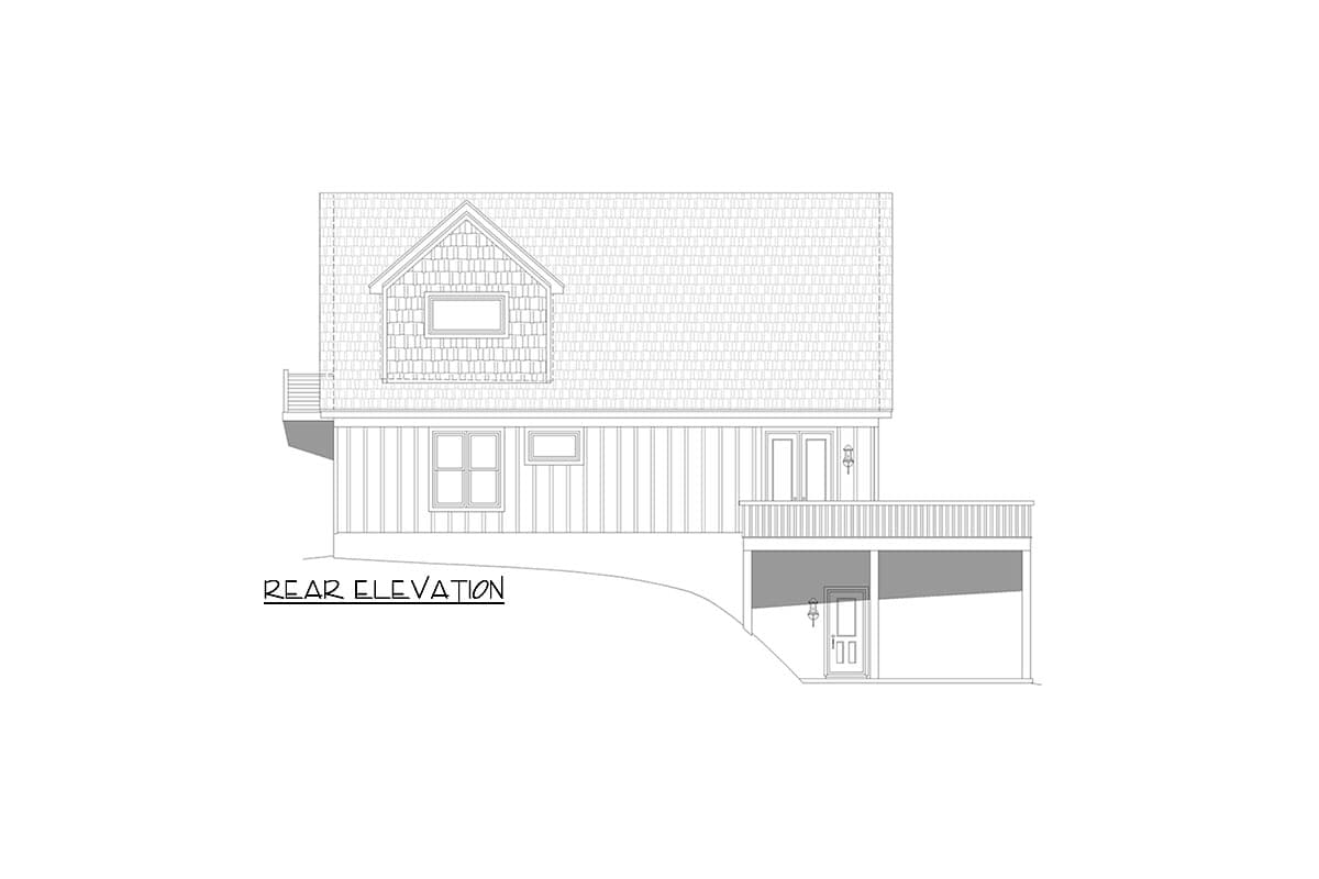 Plan 680254VR: Lake House Plan with 2nd Floor Master and a Drive Under Garage - 2165 Sq Ft - Image #4 - Country, Craftsman, Mountain, Ranch, Rustic