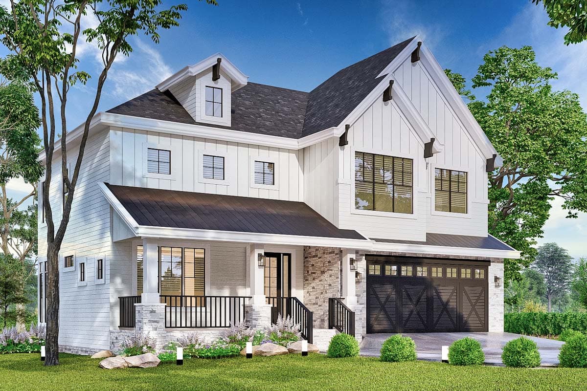 Plan 12324JL: Modern Farmhouse House Plan with Upstairs Laundry & Loft - Under 3000 Sq Ft - Image #5 - Craftsman, Farmhouse, Modern Farmhouse, New American