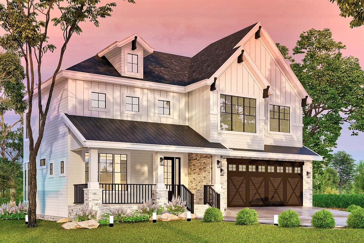 Plan 12324JL: Modern Farmhouse House Plan with Upstairs Laundry & Loft - Under 3000 Sq Ft - Image #8 - Craftsman, Farmhouse, Modern Farmhouse, New American