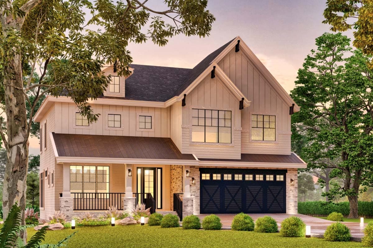 Plan 12324JL: Modern Farmhouse House Plan with Upstairs Laundry & Loft - Under 3000 Sq Ft - Image #10 - Craftsman, Farmhouse, Modern Farmhouse, New American