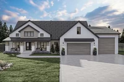 New American House Plan with Open and Airy Floor Plan - 2025 Sq Ft
