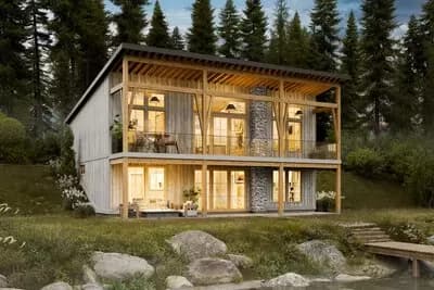 4 Bed Modern Lake House Plan with Finished Lower Level - 2760 Sq Ft