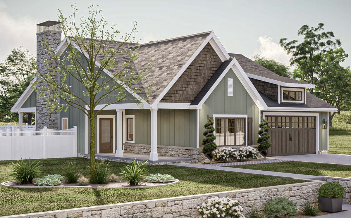 Plan 623317DJ: 3 Bed Traditional House Plan with 2-Car Garage - 1658 Sq Ft - Image #13 - Cottage, Traditional